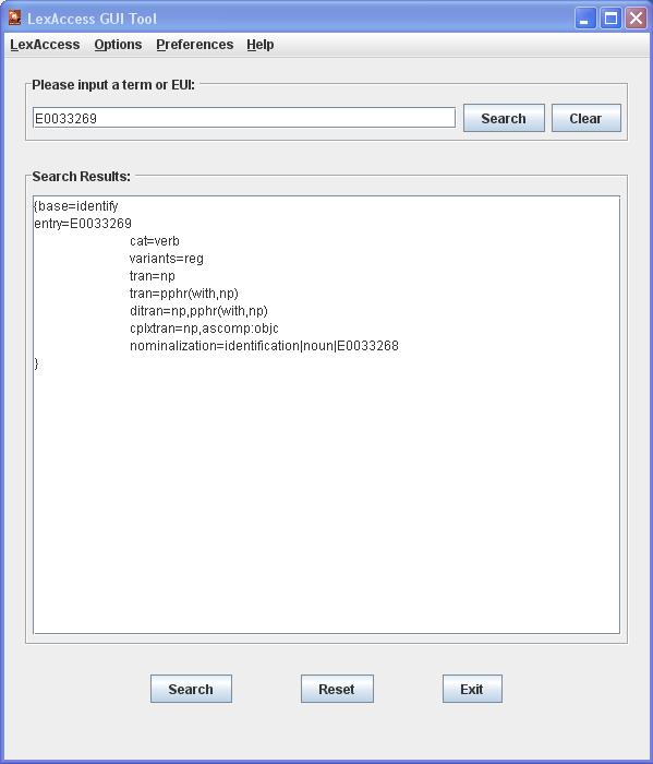 LexAccess - Search by EUI