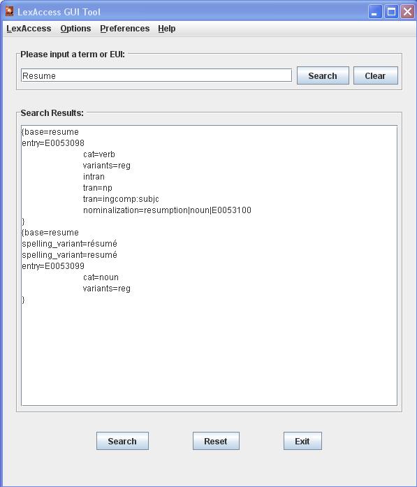 LexAccess - Search by term