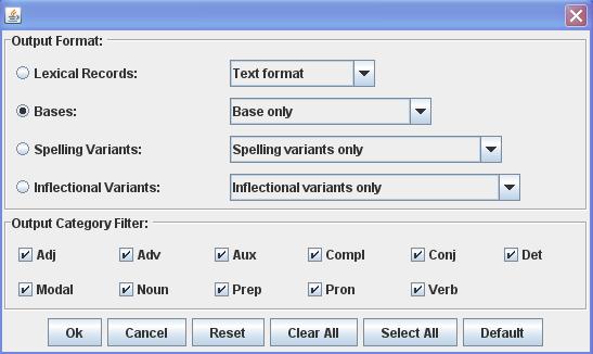 LexAccess - Output Options