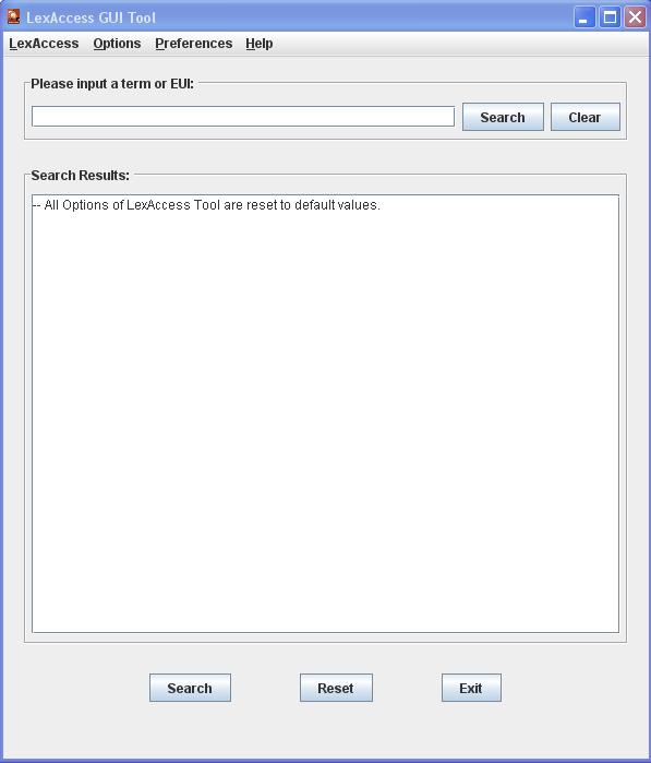 LexAccess - Options reset